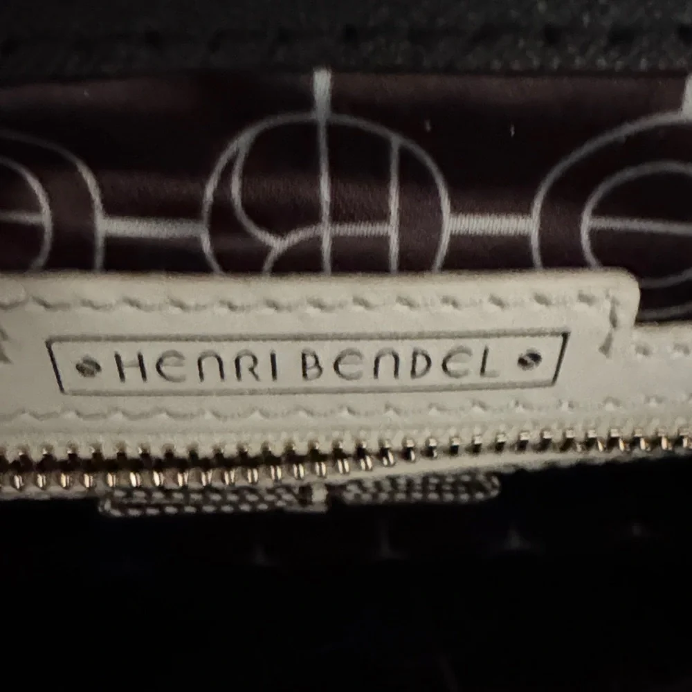 Henri Bendel Black Leather Shoulder Bag with Gold Accents - Picture 8 of 15